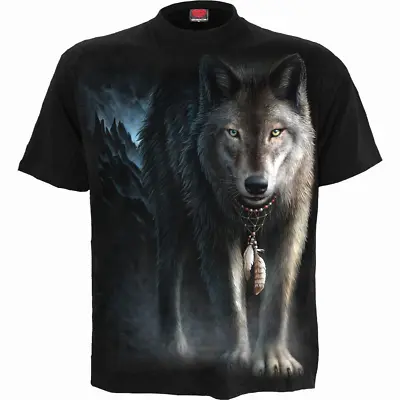 Buy Spiral Direct FROM DARKNESS Mens, Wolf/Moon/Dream Catcher/Rock T-Shirt, Clothing • 14.45£