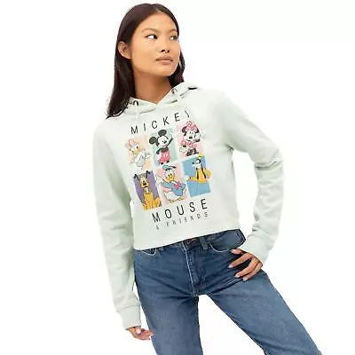 Buy Disney Womens Cropped Hoodie Mickey Mouse 90's Friends S-XL Official • 22.49£