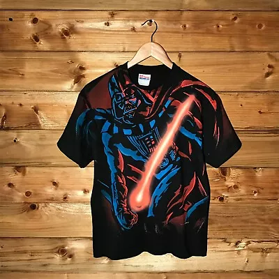 Buy 1996 Hanes Star Wars Movie Darth Vader Airbrush Style T Shirt Tee Mens Black Red • 69.99£