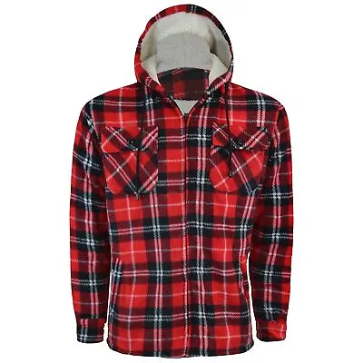 Buy Mens Lumberjack Insulated Fleece Lined Flannel Work Warm Jacket Padded Shirt Zip • 19.99£
