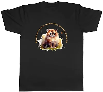 Buy Guardian Angel Mens T-Shirt Lucky Ones Have A Persian Cat Tee Gift • 8.99£
