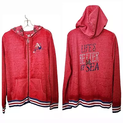 Buy Disney Cruise Line Zip-up Hoodie Minnie Life’s Better At Sea DCL Women XL Red • 23.68£
