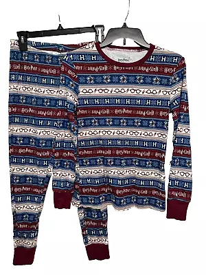 Buy Harry Potter Snug Fit Pajamas Size Medium All Crests Striped 2-Piece Set • 13.66£