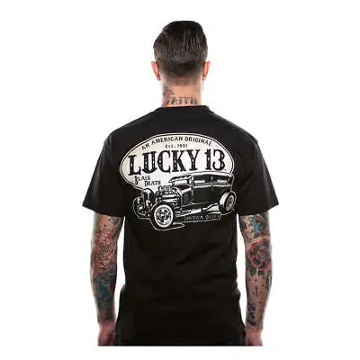 Buy Lucky 13 American Original Moto Motorcycle Motorbike Casual T-Shirt Black • 30.50£