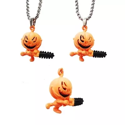 Buy Halloween Pumpkin Pendant Necklace Gothic Style Neakwear Trendy Jewelry Pieces • 3.65£