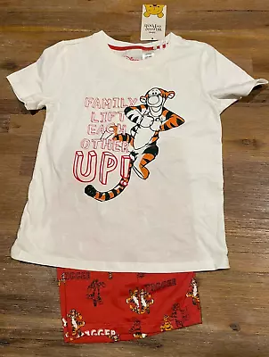 Buy Boys GIRLS Size 6 Winnie The Pooh Cotton Summer Pjs Tigger Family Lift Up NEW • 7.90£