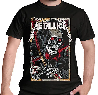 Buy Metallica T-Shirt Death Reaper Rock Band New Black Official • 15.79£