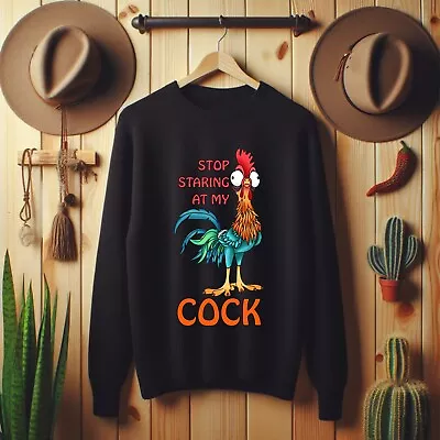 Buy Funny Jumper, Stop Staring At My Cock Jumper, Joke Sweatshirt, Meme Sweatshirt • 19.99£