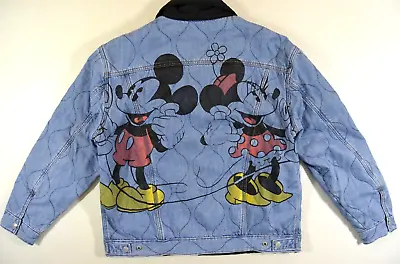 Buy New Levis Disney Mickey Mouse SIZE L Large Padded Trucker Jacket Reversible Blue • 149£