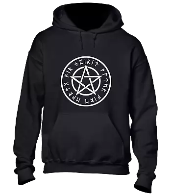 Buy Elements Pentagram Hoody Hoodie Cool Viking Ouija Devil Demon Retro Top New • 16.99£