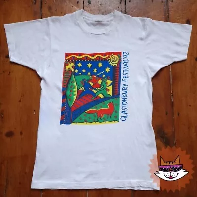 Buy Vintage 1992 Glastonbury Festival Art T Shirt • 100£