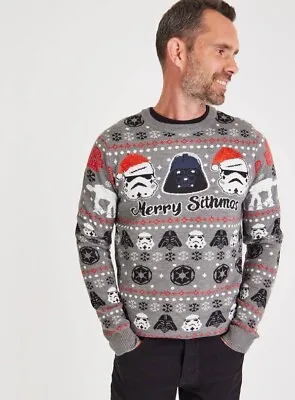 Buy Disney Star Wars Christmas Mini Me Grey Jumper Size XL • 15£