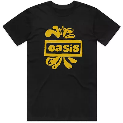 Buy Black Oasis Liam And Noel Gallagher Gold Logo Official Tee T-Shirt Mens Unisex • 17.13£