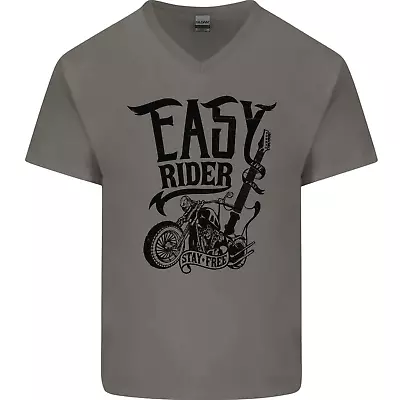 Buy Easy Rider Motorcycle Motorbike Biker Mens V-Neck Cotton T-Shirt • 8.99£