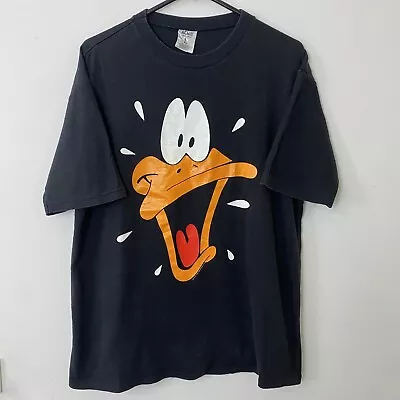 Buy Vintage 90s Looney Tunes Daffy Duck Crew AUS Acme Clothing T-Shirt Size L Black • 43.86£