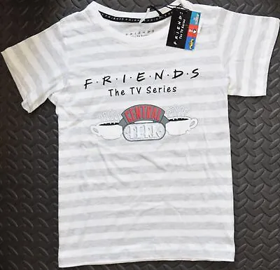 Buy PRIMARK Central Perk T Shirt FRIENDS Womens TV Ladies Stripe UK Sizes 4 To 20 • 12.99£