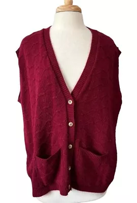 Buy Carly Blake Vintage Sweater Vest 2X Preppy Academia 90s Buttons Retro Career • 13.26£