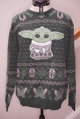Buy Her Universe Star Wars The Mandalorian Grogu Holiday Sweater XL • 94.72£