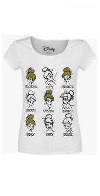 Buy New Disney Tinker Bell Moods T-shirt Xl Bnib Tink  White Peter Pan Top • 24.99£