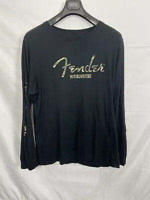 Buy Fender Black Long Sleeved Camo Worldwide T-shirt Size XL • 10£