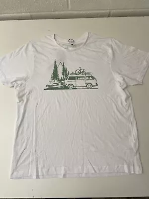 Buy 4 X Men's UK Size XL White 'Camper Van' Green Motif T Shirts • 14.99£