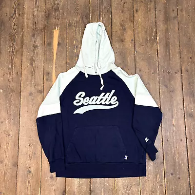 Buy Starter Hoodie Y2K Pull Over Seattle Kraken Sweatshirt, Blue, Mens XL • 18£