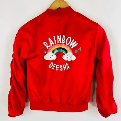 Buy Rainbow Print Bomber Baseball Varsity Jacket Age 6-8 • 19£