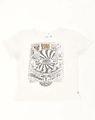 Buy VANS Womens Graphic T-Shirt Top UK 6 XS White Cotton UY03 • 7.90£
