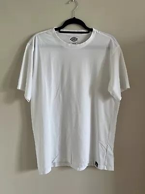 Buy Mens Dickies Plain White Short Sleeve T Shirt Size Large Good Condition • 9£
