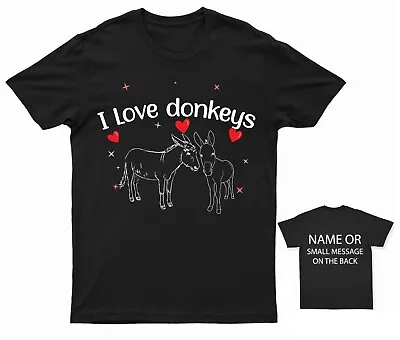 Buy I Love Donkeys T-Shirt Kittens Cat LoverPersonalised Gift Customised Name • 13.95£