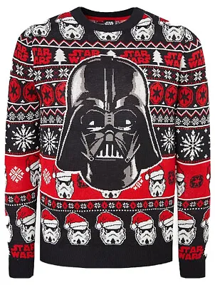 Buy Disney STAR WARS Darth Vader Men's Christmas Knitted Novelty Jumper New GEORGE • 28.99£