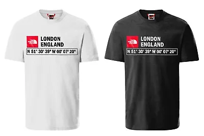 Buy Mens Tnf North Face Black White London GPS Cotton Jersey Short Sleeve Tshirt Top • 13.99£