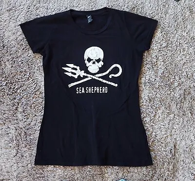 Buy Sea Shepherd Womens T Shirt Tee Small Black Cotton Vgc #072 • 12.56£
