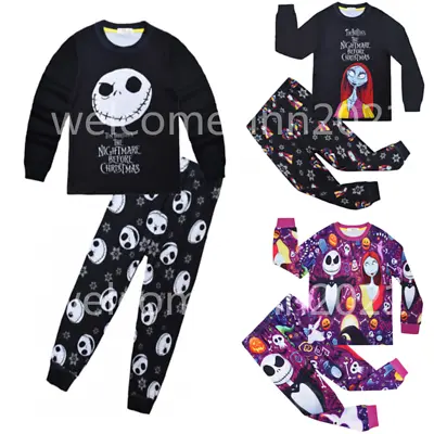Buy Kids Nightmare Before Christmas Pyjamas Nightwear Loungewear Tops Pants PJs Set • 11.99£