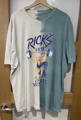 Buy Rick And Morty 3XL Gym Membership Blue White Tie Dye Workout Gym Lifting T Shirt • 14.99£