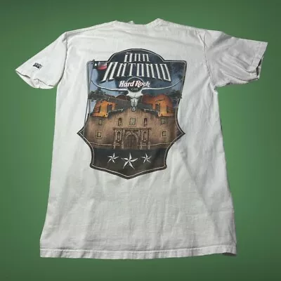 Buy White Hard Rock Cafe T-Shirt Graphic Tee Music Travel Size Medium San Antonio • 12.95£