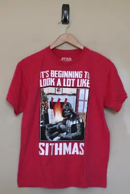 Buy Star Wars Christmas Holiday Tee T Shirt Sithmas Boys Size Large Red 12 14 • 7.89£