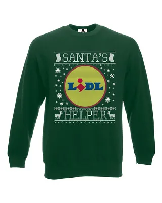Buy Santas Lidl Helper Christmas Jumper Funny Xmas Sweatshirt Mens Womens • 19.95£