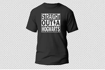 Buy Straight Outta Hogwarts T-Shirt Custom Made Black Adults Harry Potter • 15.95£