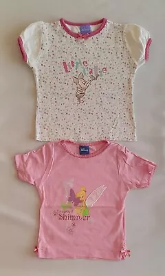 Buy Girls Mini Mode 2x Disney T-Shirts Tinkerbell And Piglet Age 1.5-2 Years • 9.99£