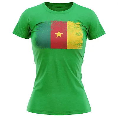 Buy Cameroon Grunge Flag T Shirt Football Sports Event Supporters Gifts For Her C... • 14.95£