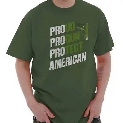 Buy Proud Pro Gun Rights American 2nd Amendment Womens Or Mens Crewneck T Shirt Tee • 18.95£