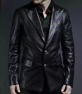 Buy Mens Genuine Leather Fashion Designer Coat Blazer Jacket, Office Formal Wear • 109.95£