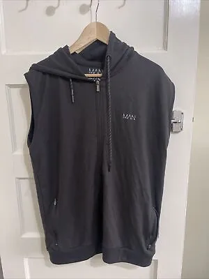 Buy Mens Boohoo Active Gym Sleeveless Gym Hoodie Size L • 4£