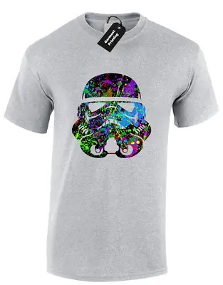 Buy Stormtrooper Helmet Paint Mens T-shirt Funny Star Jedi Wars Retro (colour) • 7.99£