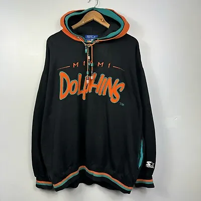 Buy Vintage 90s Miami Dolphins Hoodie, NFL, Rare Starter Size Mens XL • 79.95£