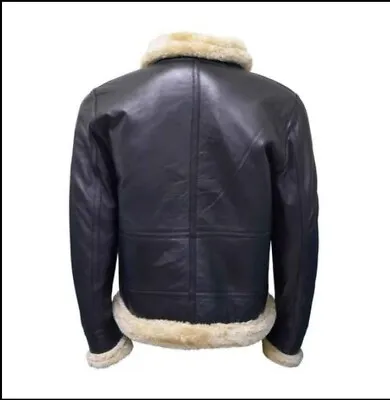 Buy Mens Real Leather Bomber Fur Jacket Winter Coat • 62.99£