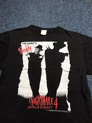 Buy Vintage Nightmare On Elm Street Shirt 80s Horror Movie/Film 1989 Promo Large • 149.99£