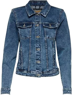 Buy Women's ONLY Onltia Medium Blue Denim Jacket Size UK 8/EU 36 RRP: £38.00 • 18.99£