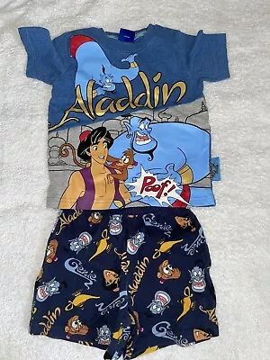 Buy Disney Aladdin T-shirt Short Set Age 2/3 Years Great Condition  • 2£